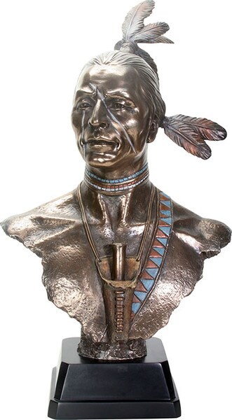 Large Native American Indian Bust Statue